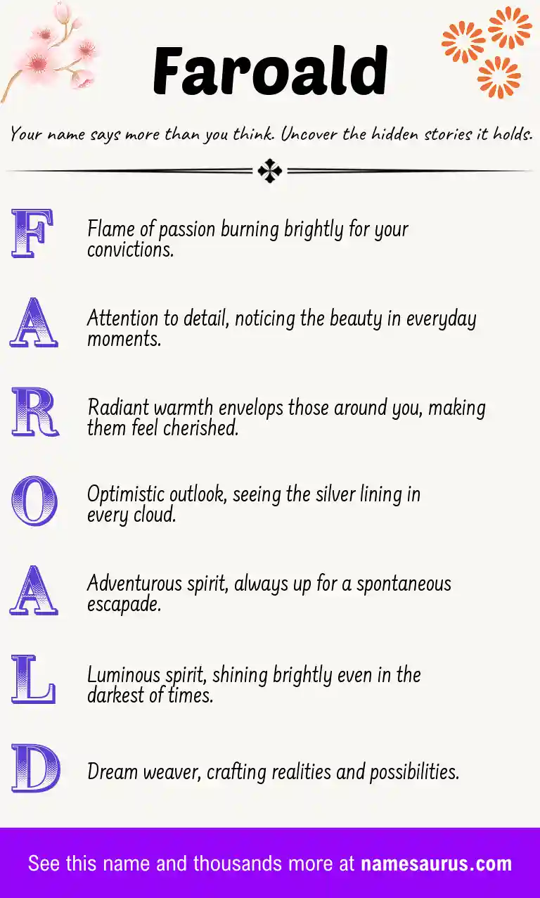 Acrostic poem about Faroald.