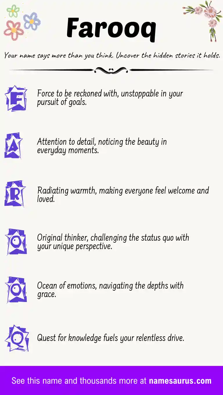 Acrostic poem about Farooq.