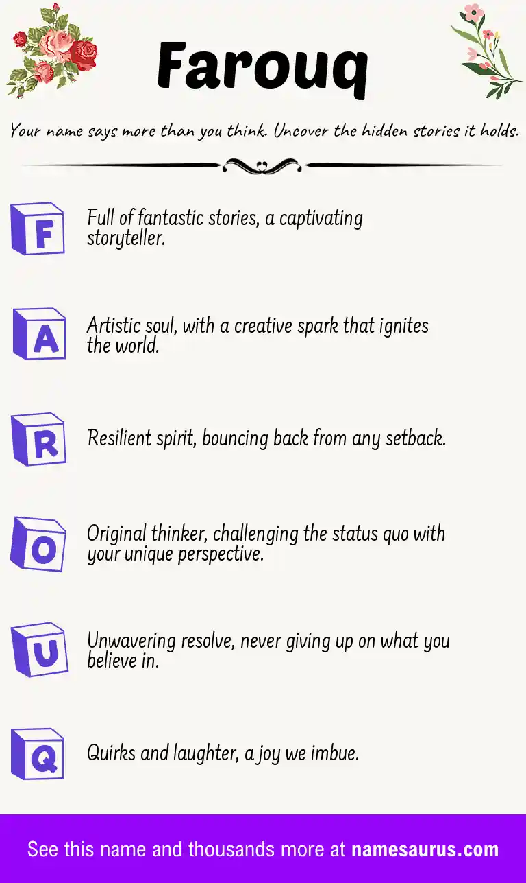 Acrostic poem about Farouq.