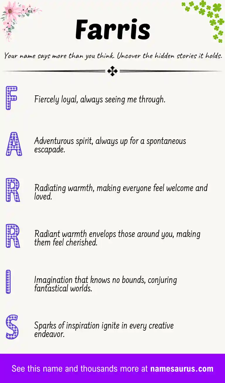 Acrostic poem about Farris.