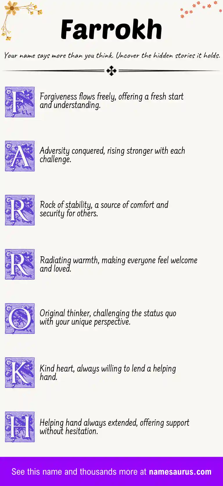 Acrostic poem about Farrokh.