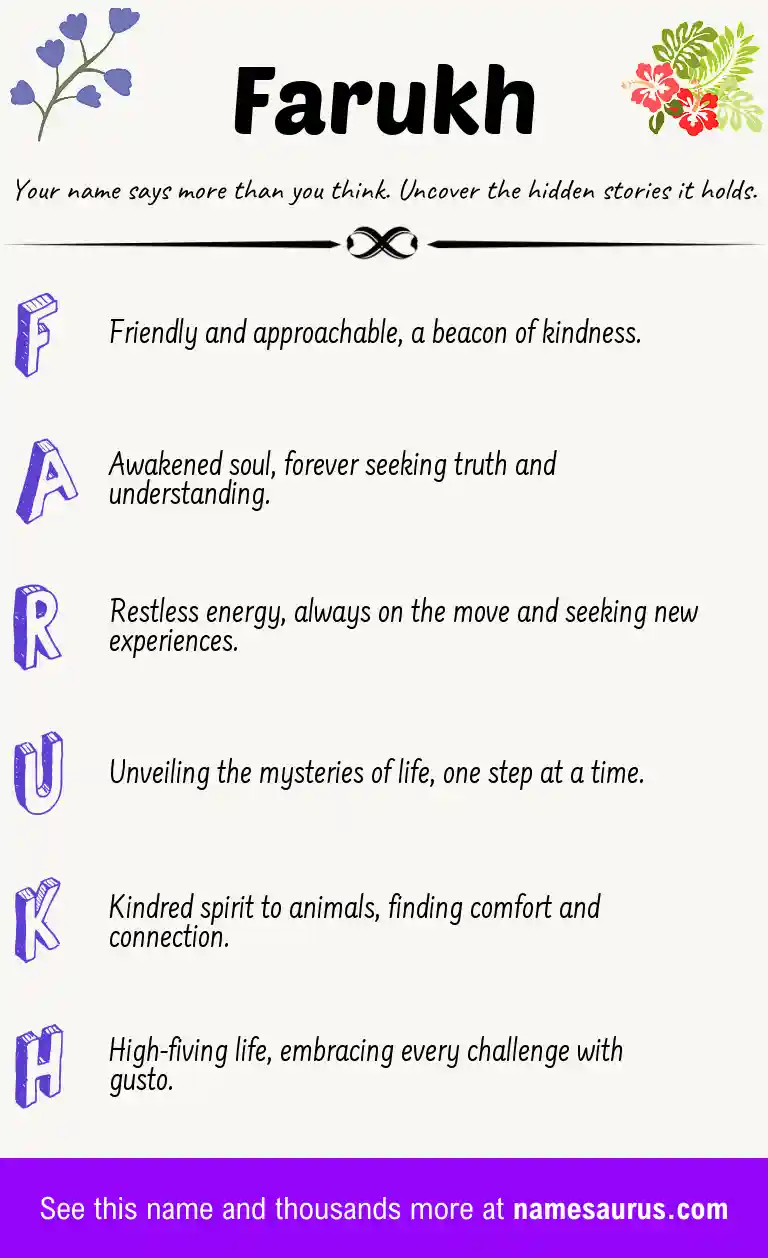 Acrostic poem about Farukh.