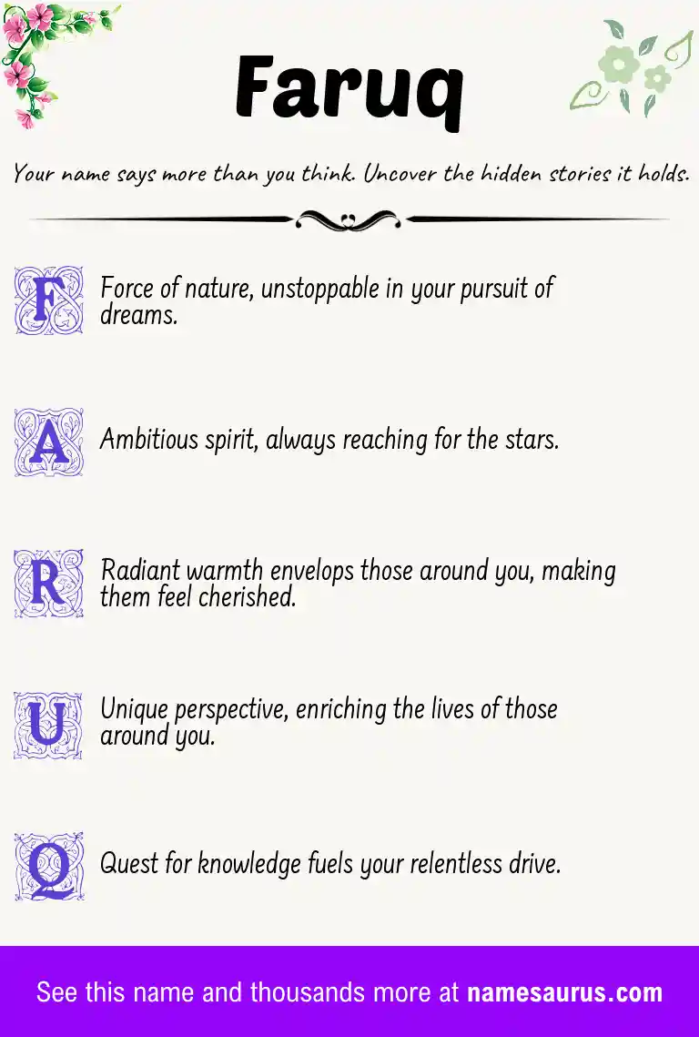 Acrostic poem about Faruq.