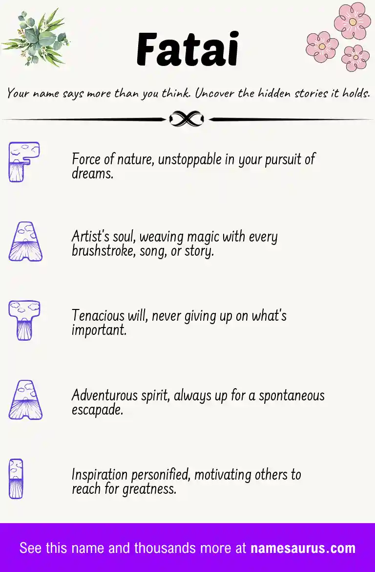 Acrostic poem about Fatai.