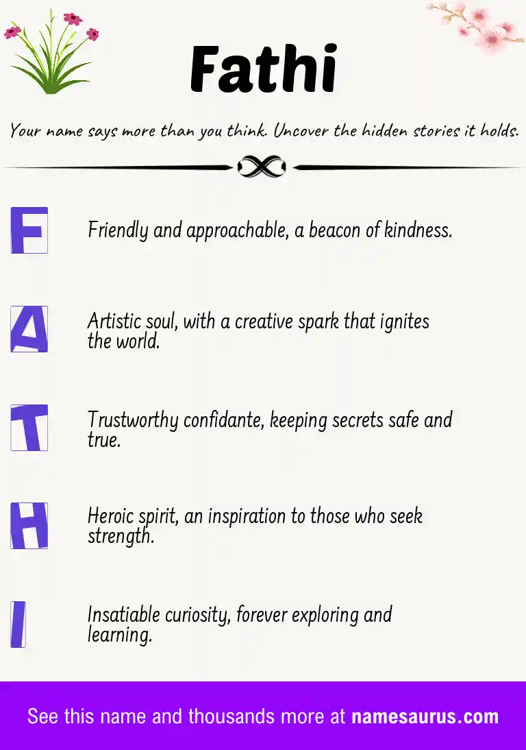 Acrostic poem about Fathi.