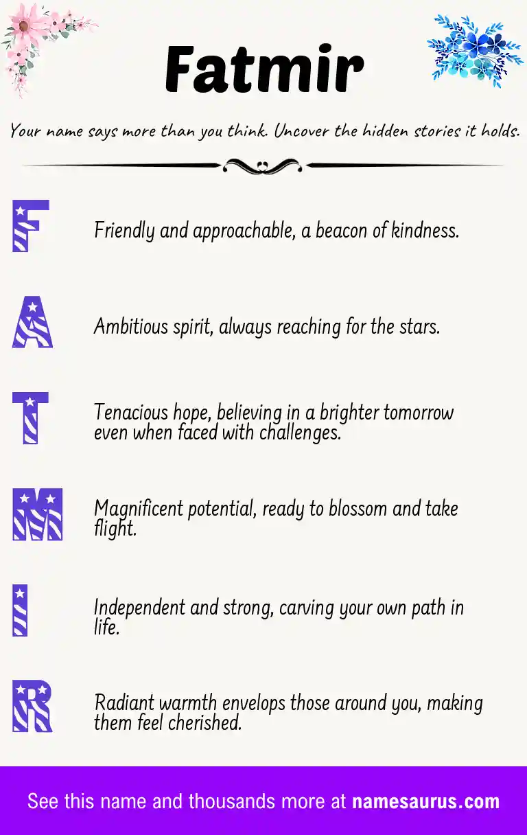 Acrostic poem about Fatmir.