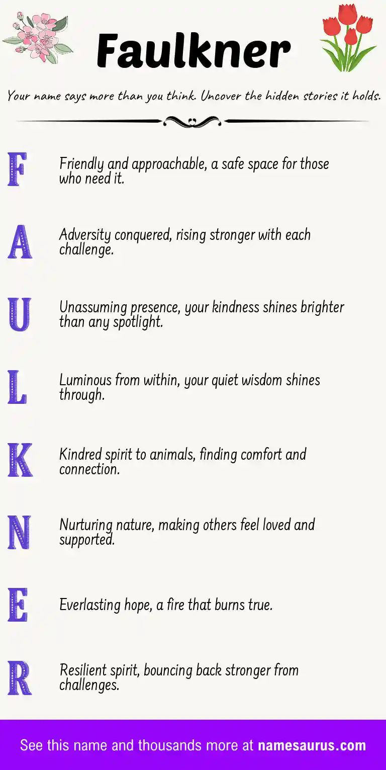 Acrostic poem about Faulkner.