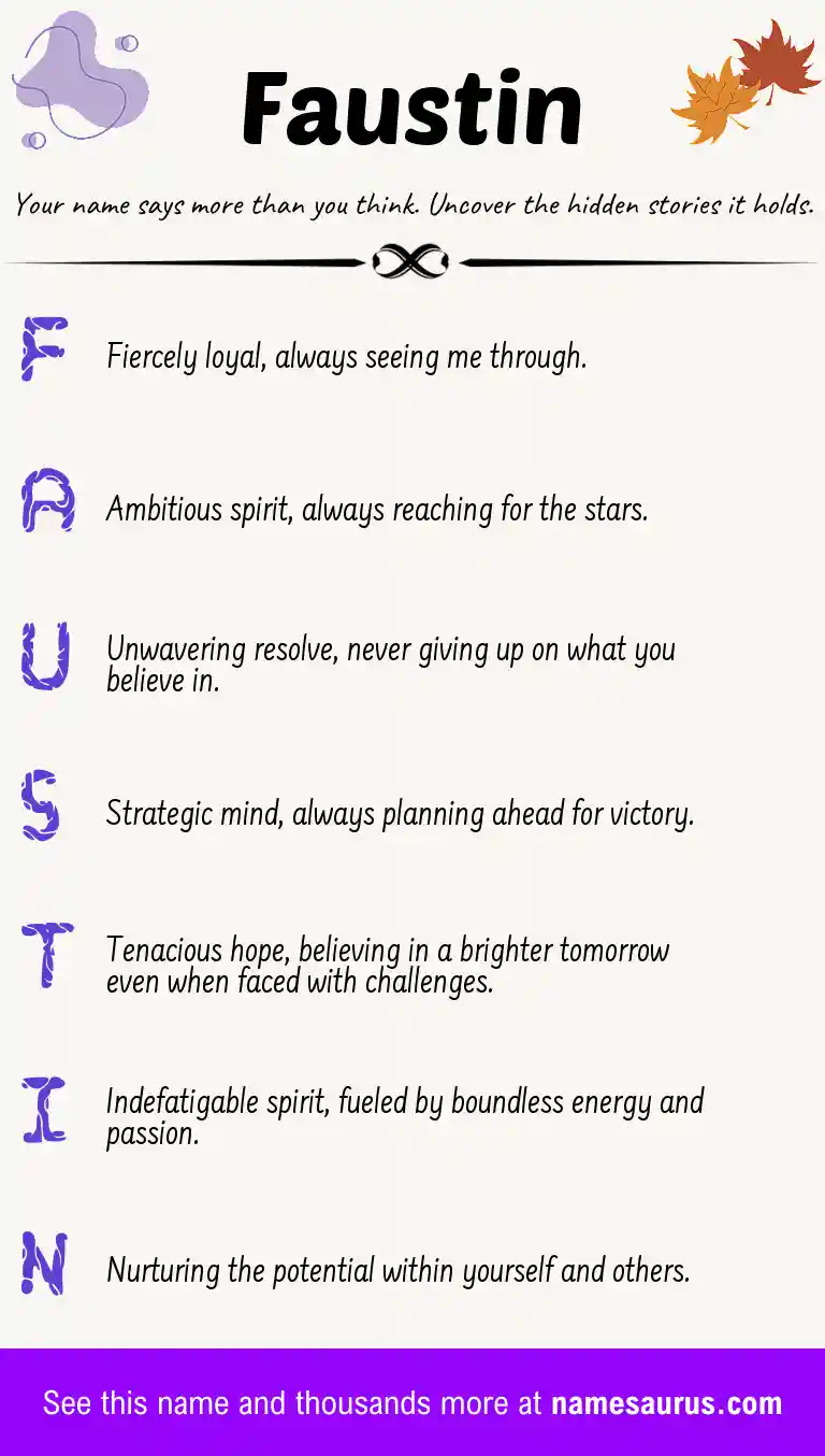 Acrostic poem about Faustin.