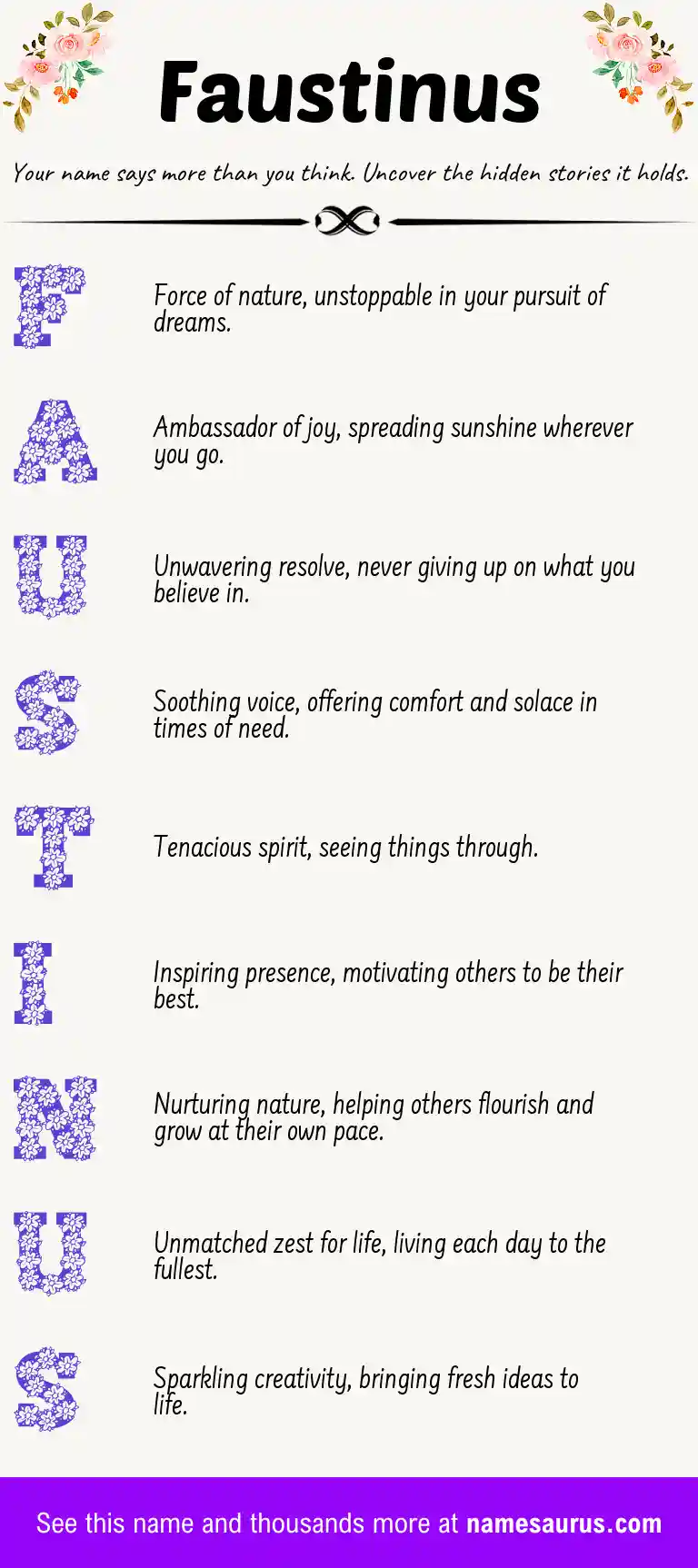 Acrostic poem about Faustinus.