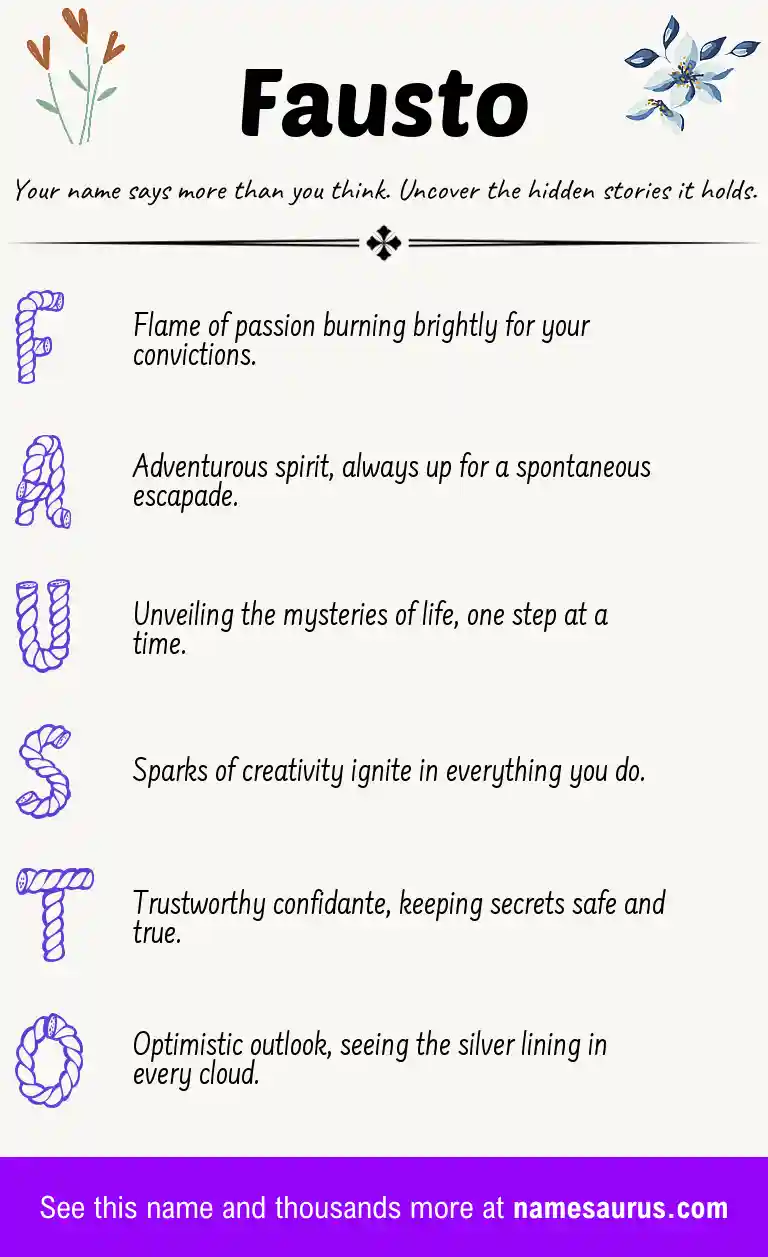 Acrostic poem about Fausto.