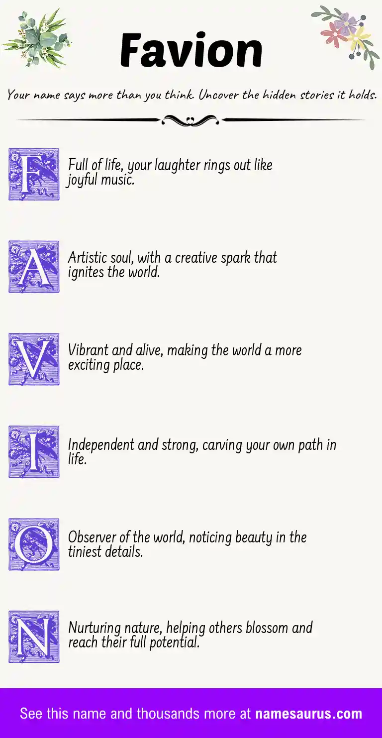 Acrostic poem about Favion.