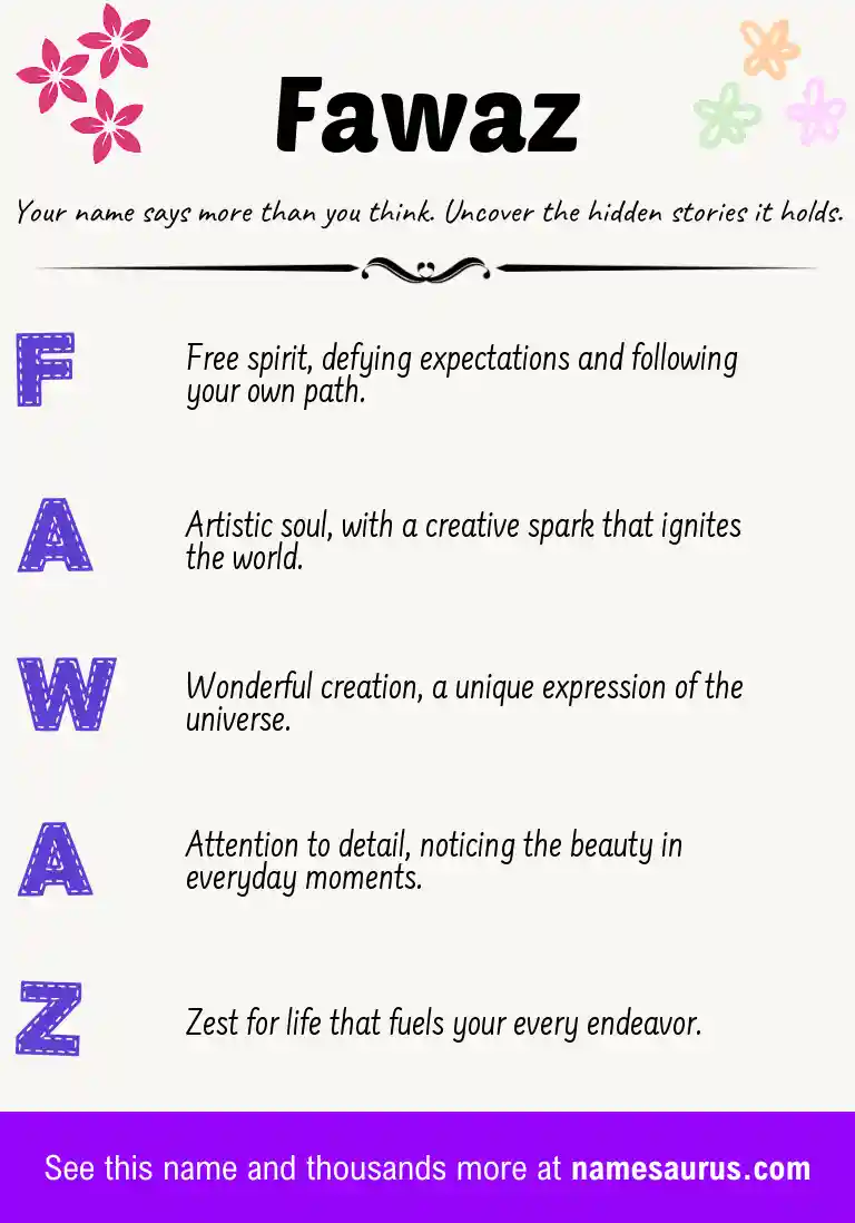 Acrostic poem about Fawaz.
