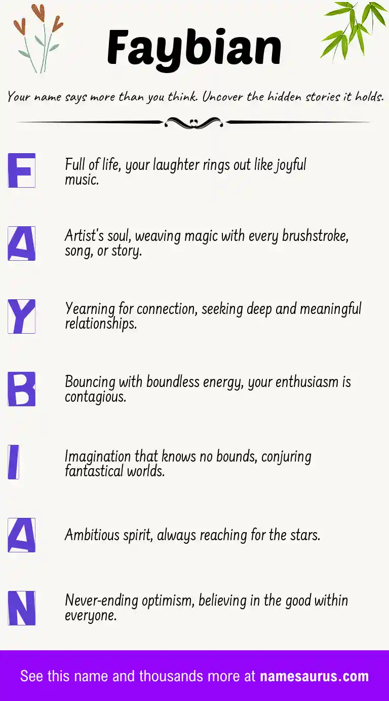 Acrostic poem about Faybian.