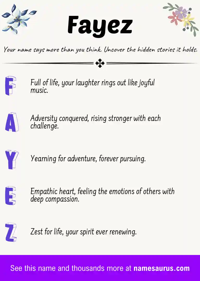 Acrostic poem about Fayez.