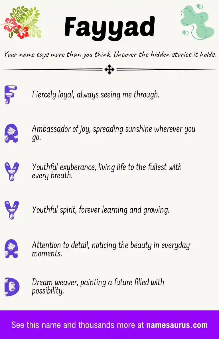 Acrostic poem about Fayyad.
