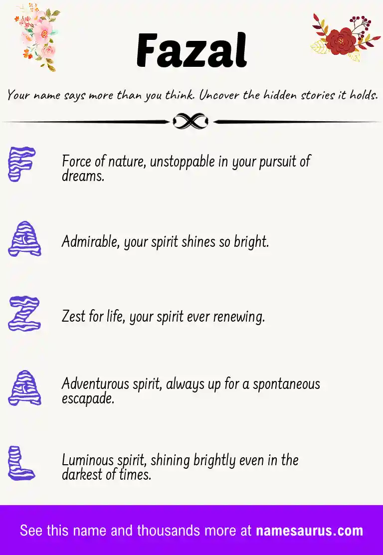 Acrostic poem about Fazal.