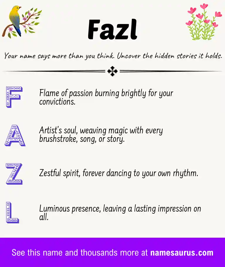 Acrostic poem about Fazl.