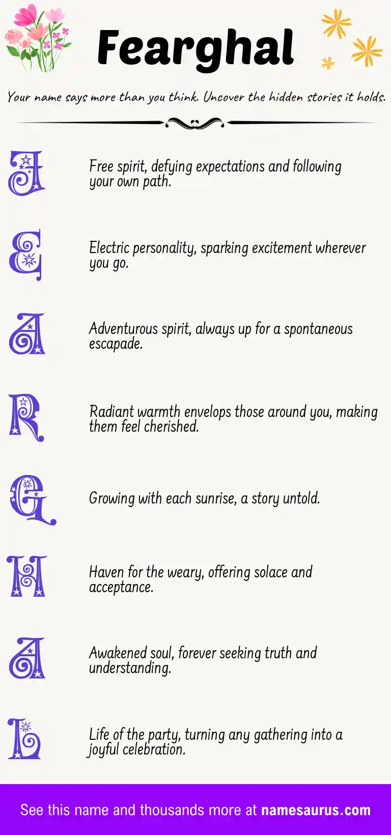 Acrostic poem about Fearghal.