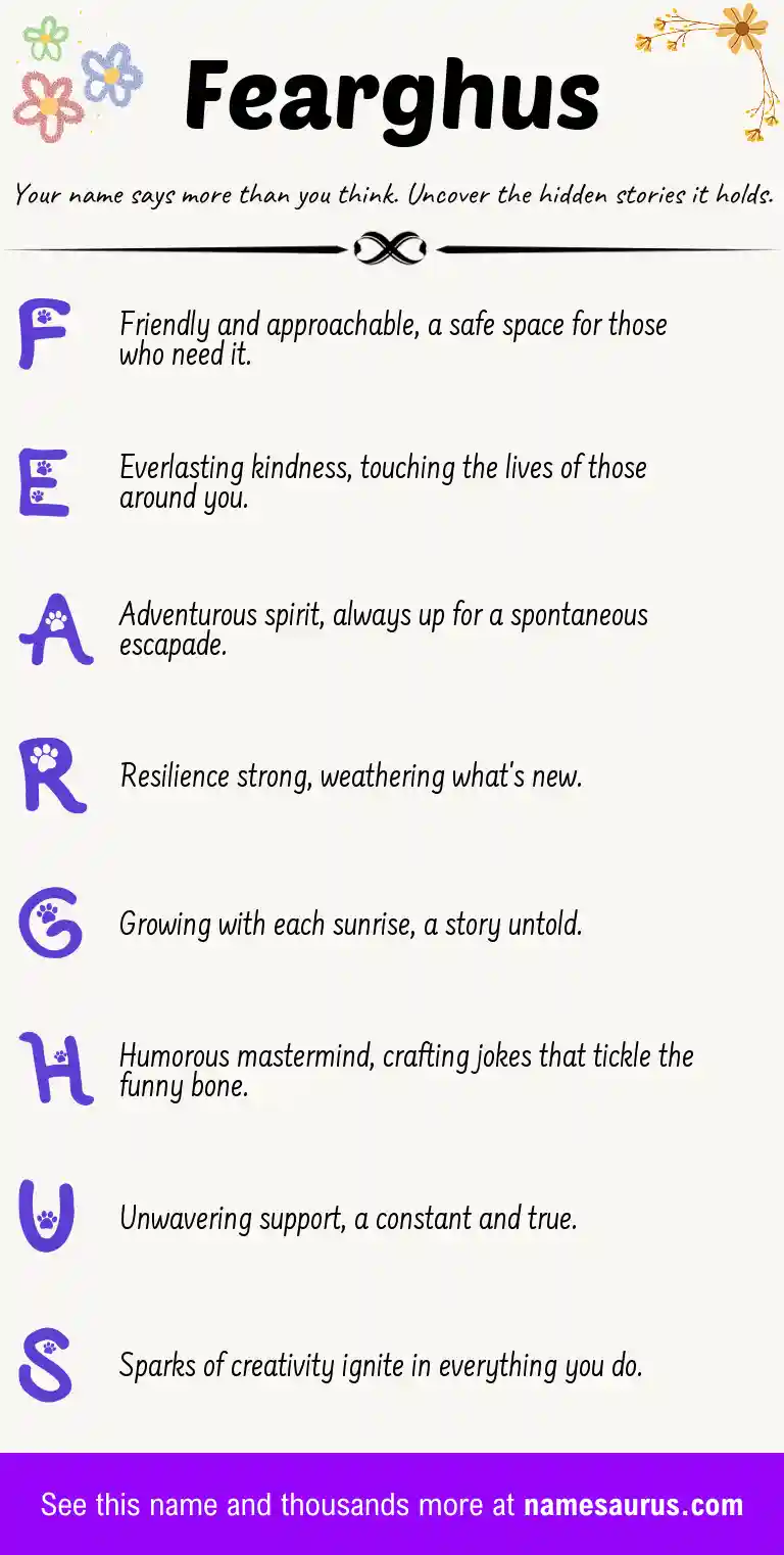 Acrostic poem about Fearghus.