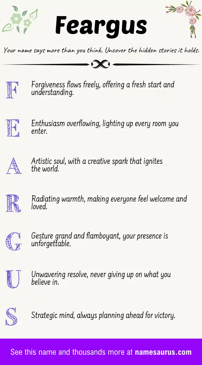 Acrostic poem about Feargus.