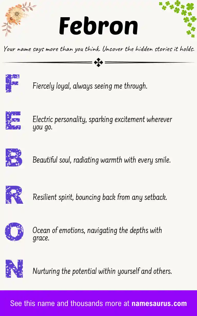 Acrostic poem about Febron.