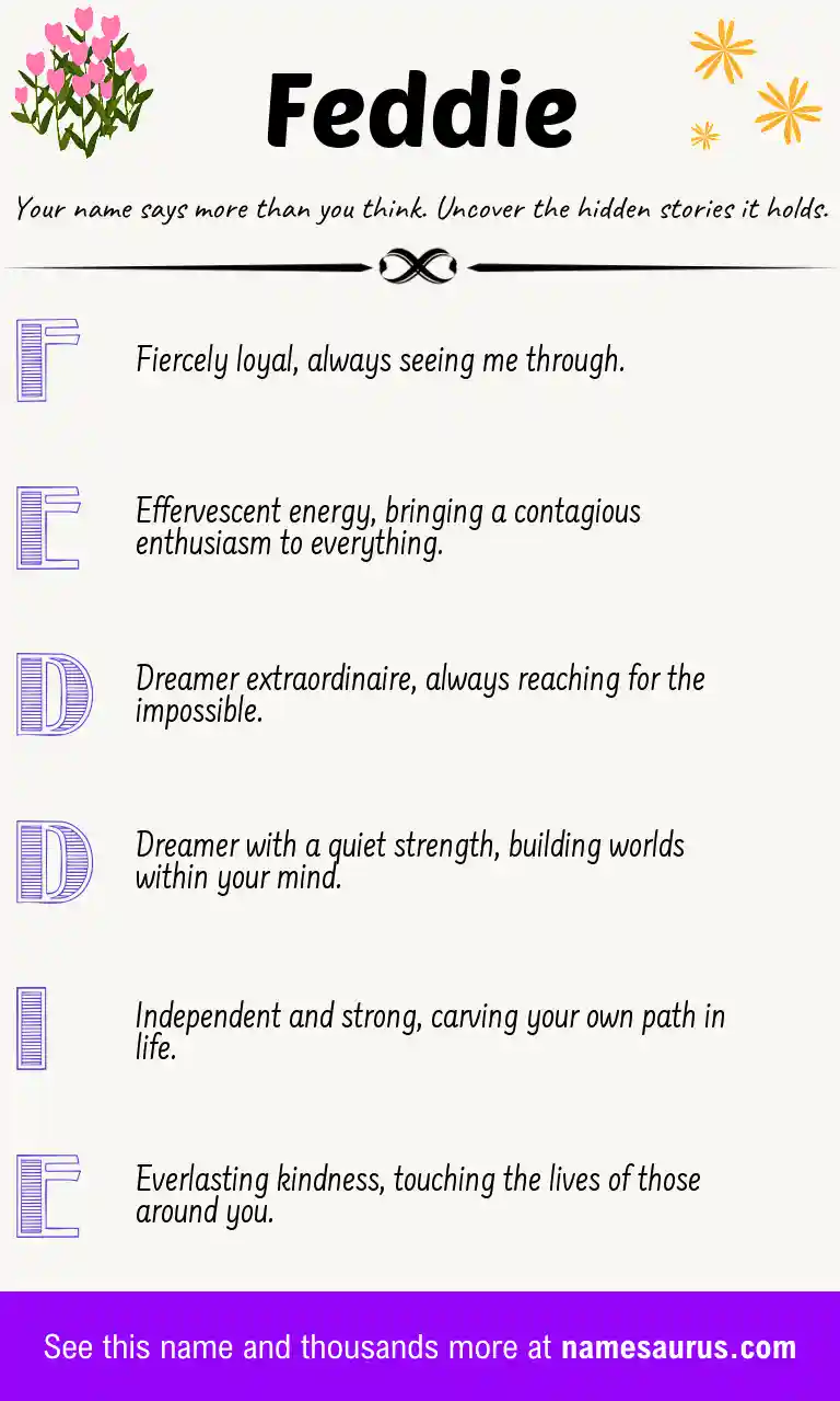 Acrostic poem about Feddie.