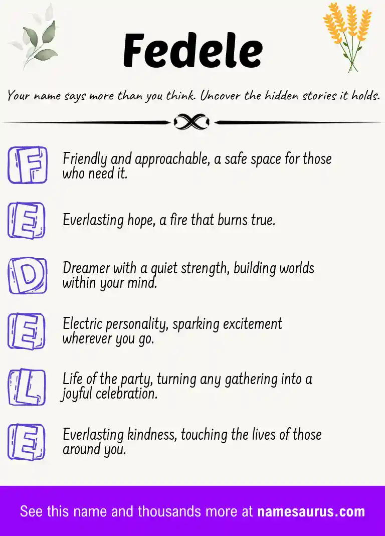 Acrostic poem about Fedele.
