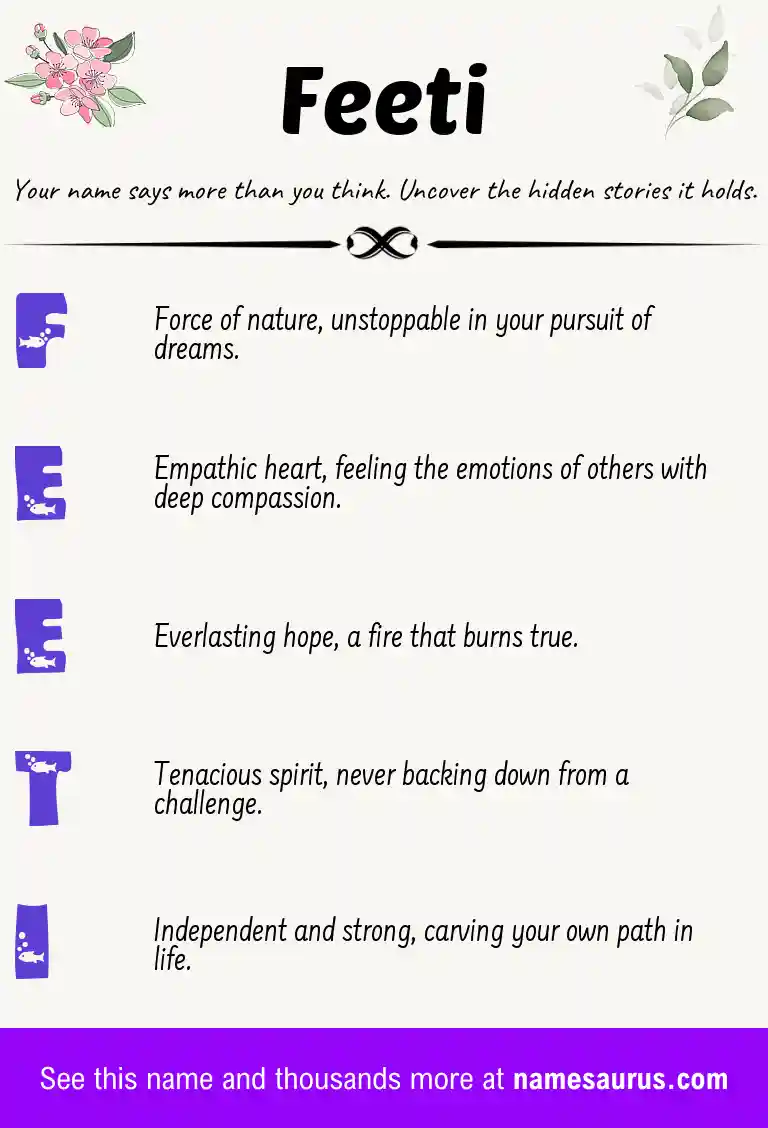 Acrostic poem about Feeti.