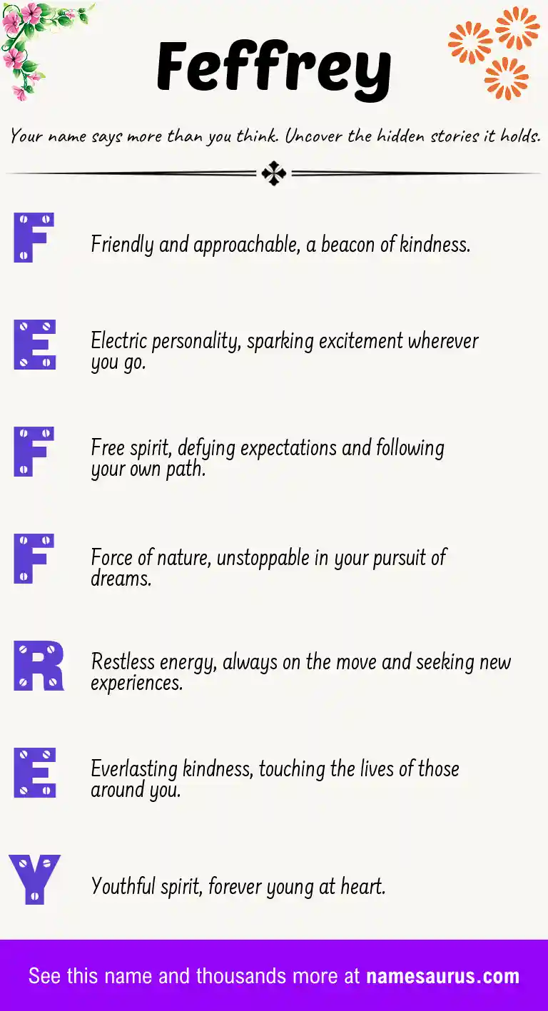 Acrostic poem about Feffrey.