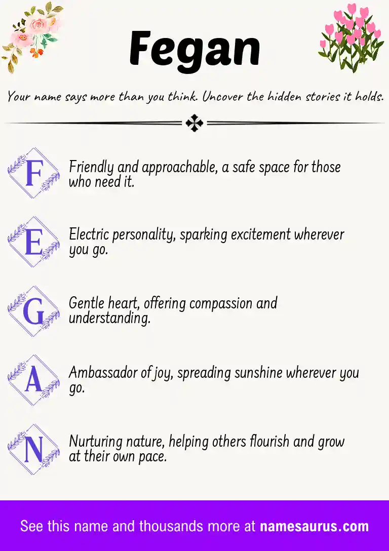 Acrostic poem about Fegan.