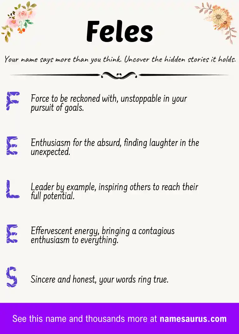 Acrostic poem about Feles.