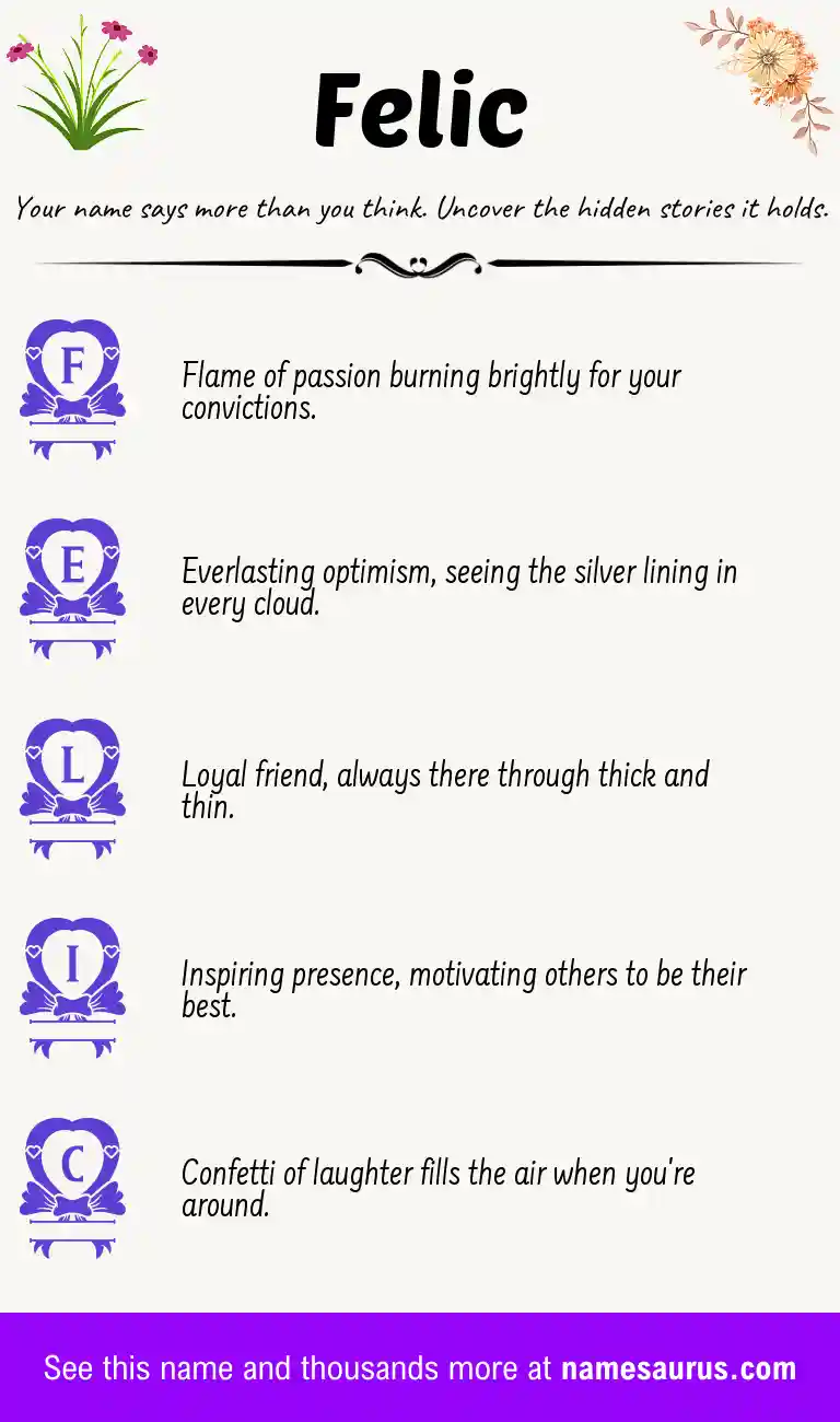 Acrostic poem about Felic.