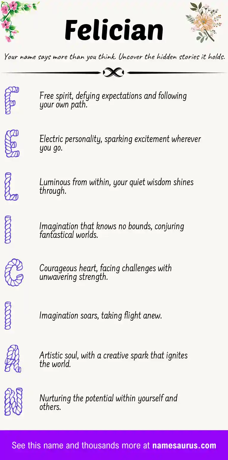 Acrostic poem about Felician.