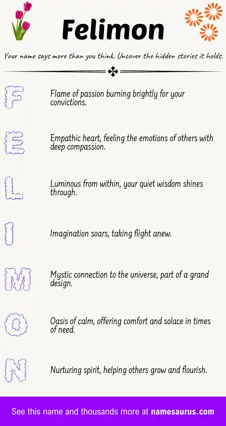 Acrostic poem about Felimon.