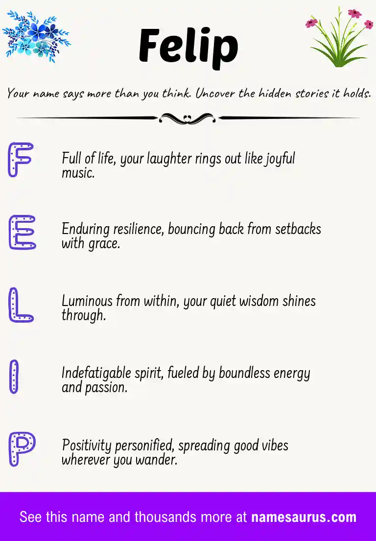 Acrostic poem about Felip.