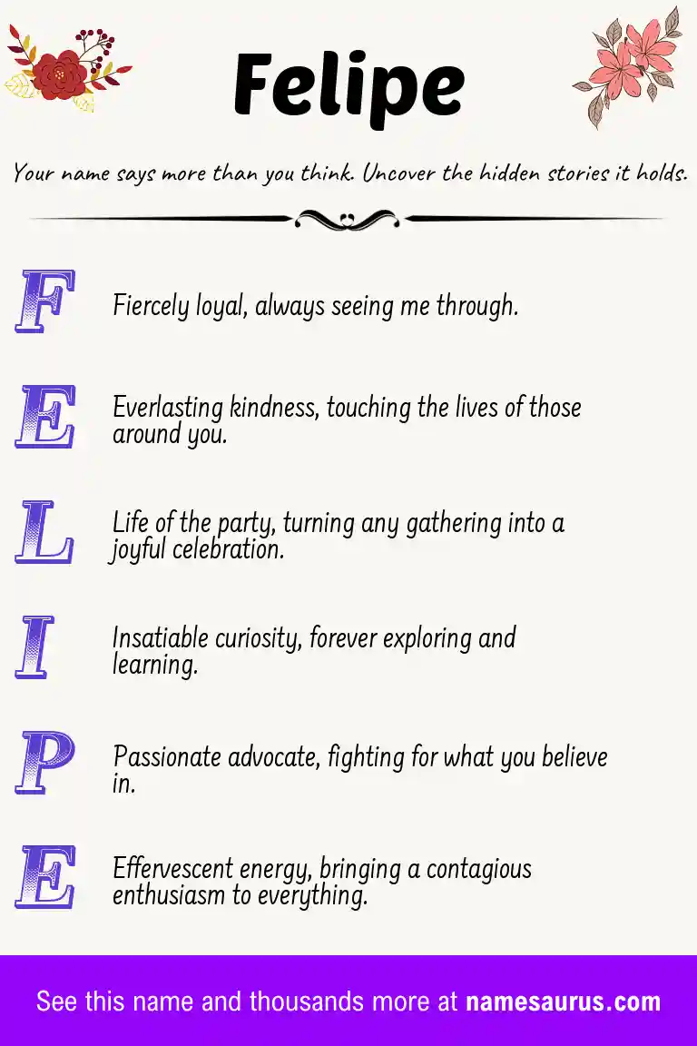 Acrostic poem about Felipe.