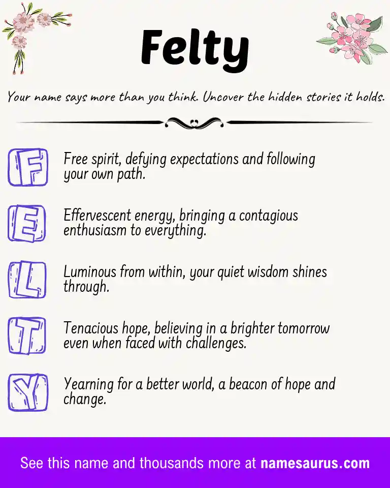 Acrostic poem about Felty.