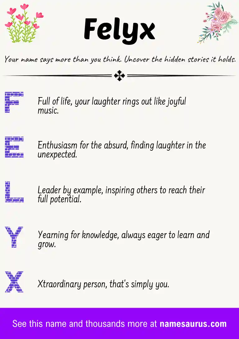Acrostic poem about Felyx.