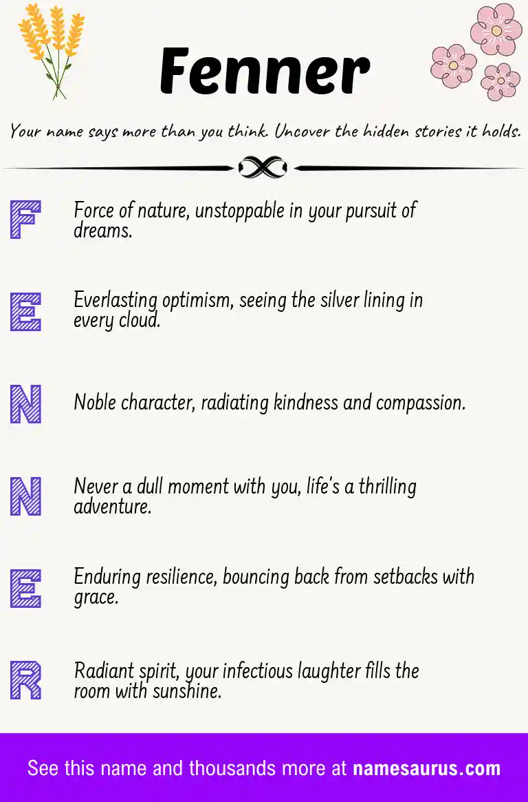 Acrostic poem about Fenner.
