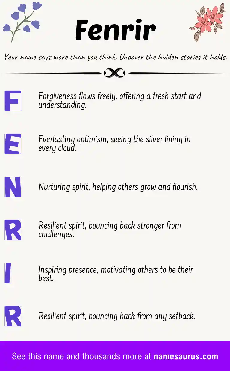 Acrostic poem about Fenrir.