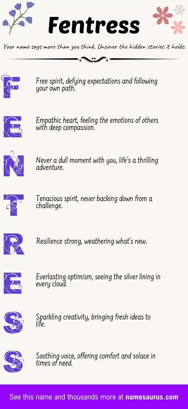 Acrostic poem about Fentress.