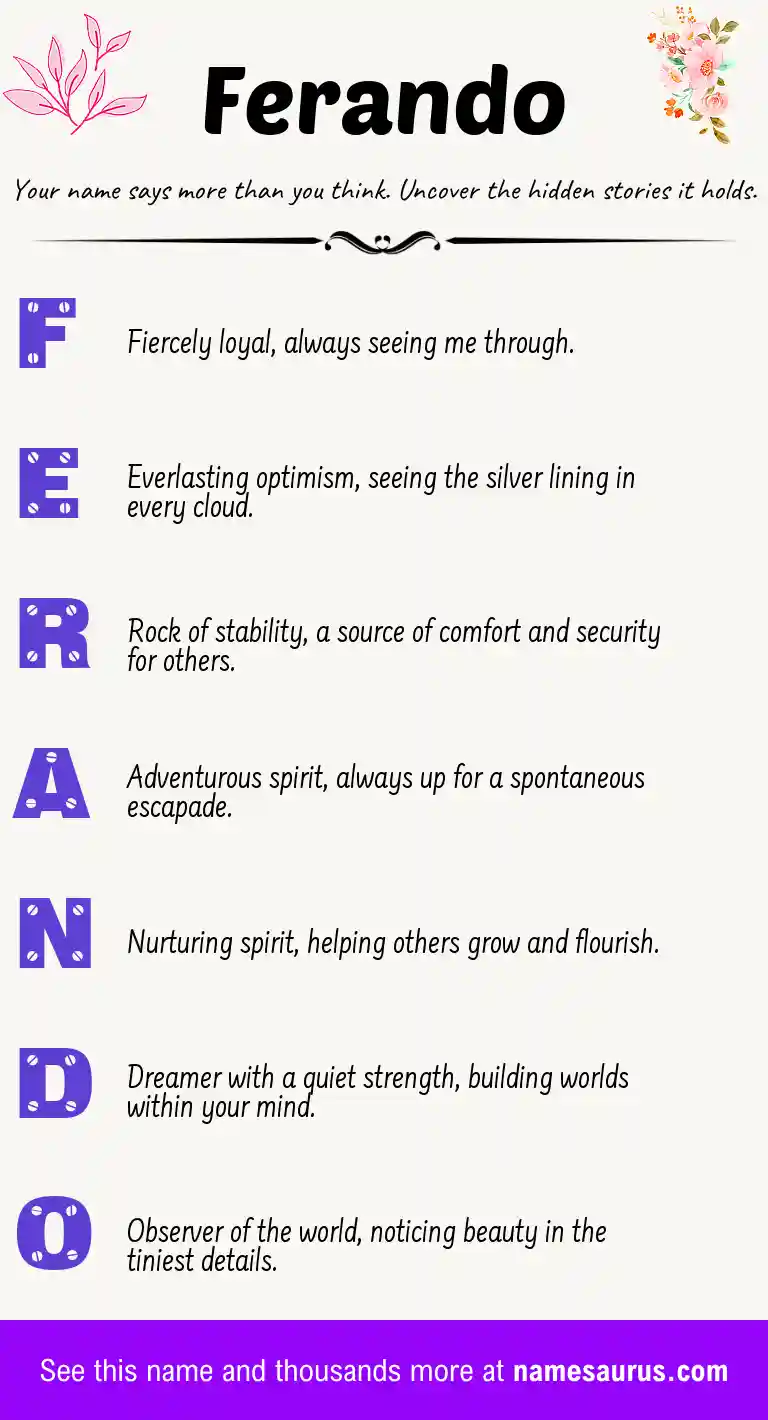 Acrostic poem about Ferando.