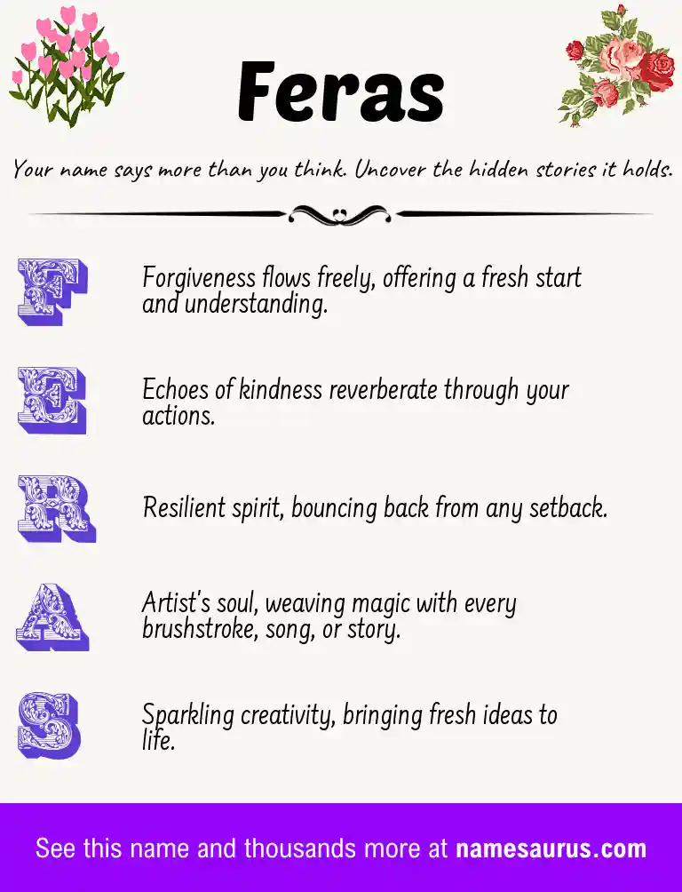 Acrostic poem about Feras.