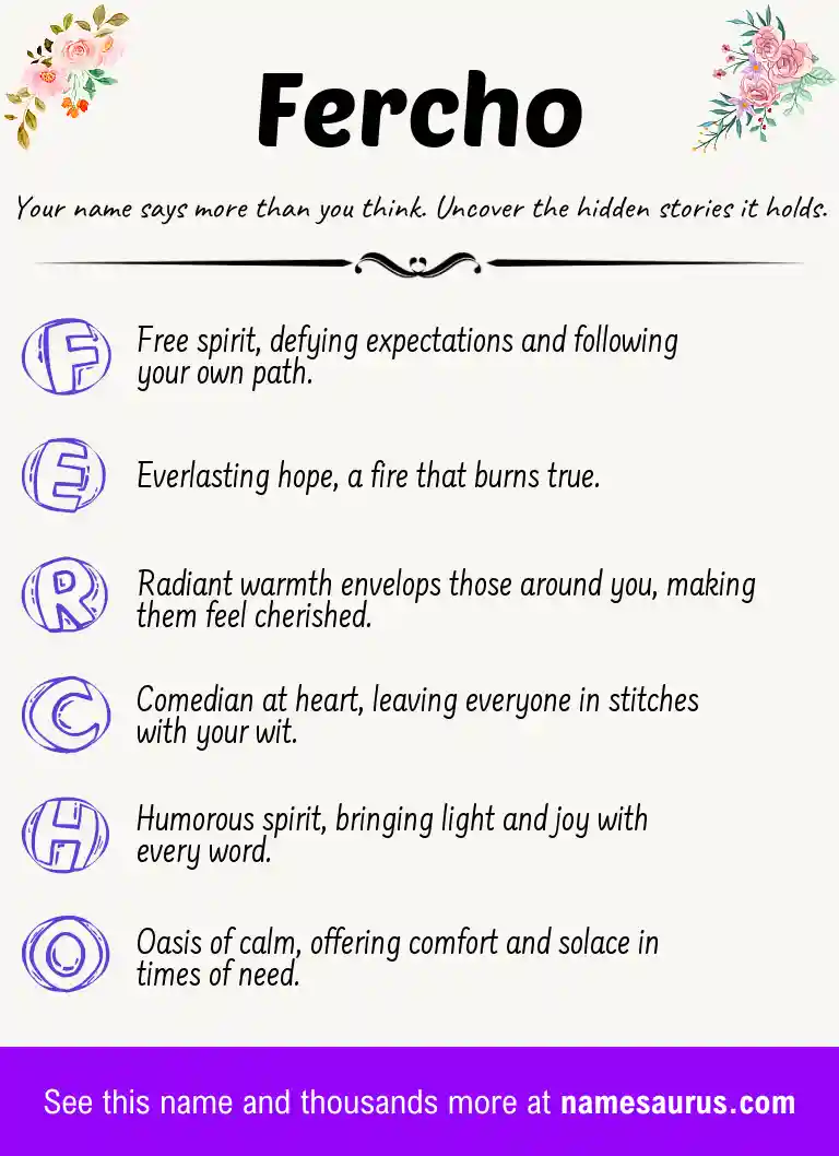 Acrostic poem about Fercho.