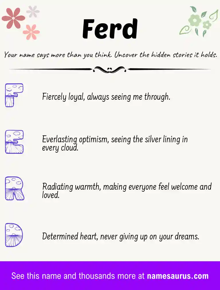 Acrostic poem about Ferd.