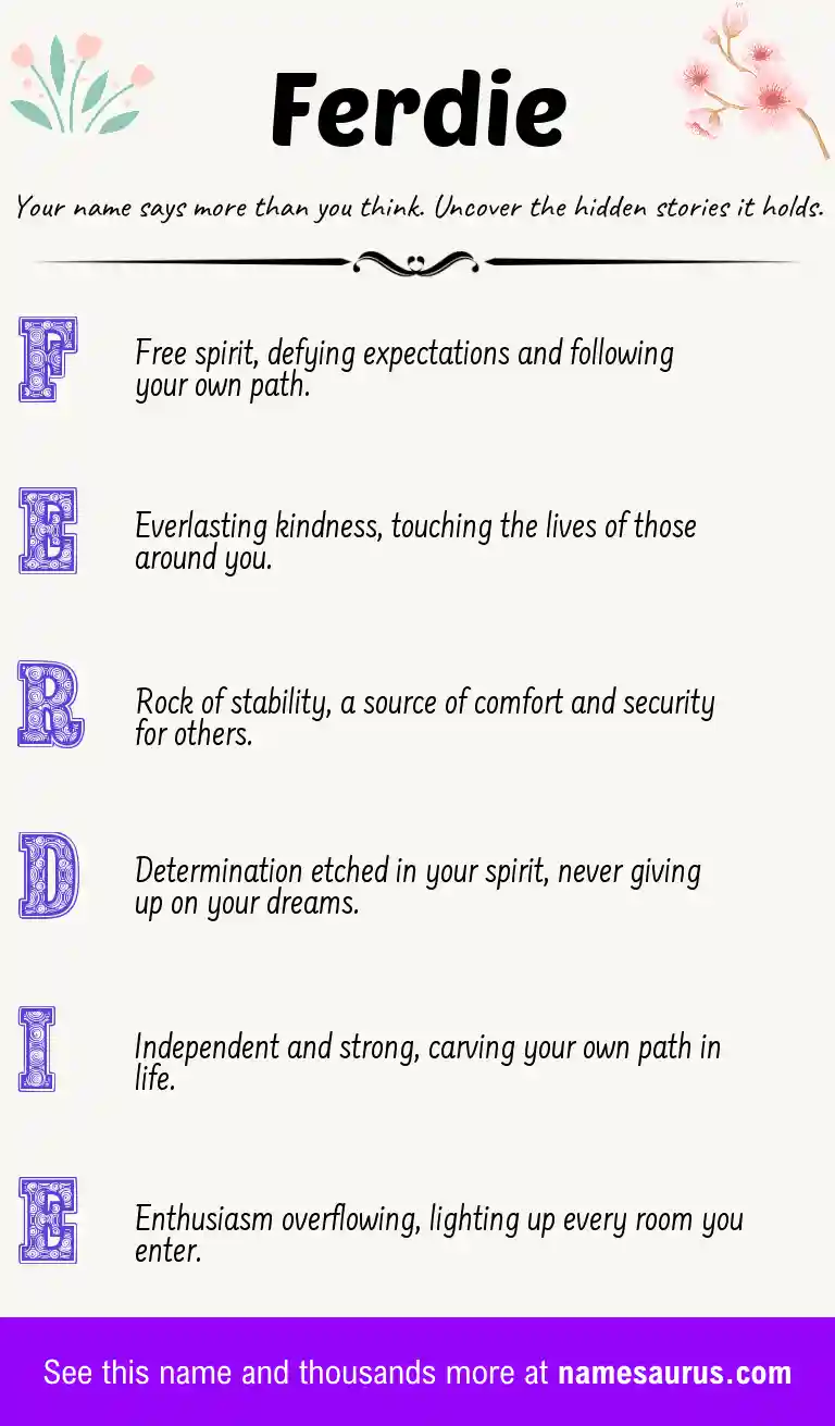 Acrostic poem about Ferdie.