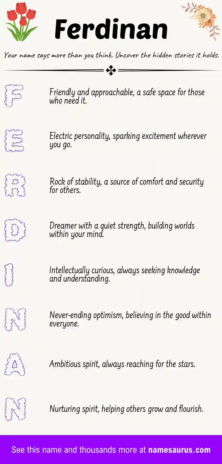 Acrostic poem about Ferdinan.