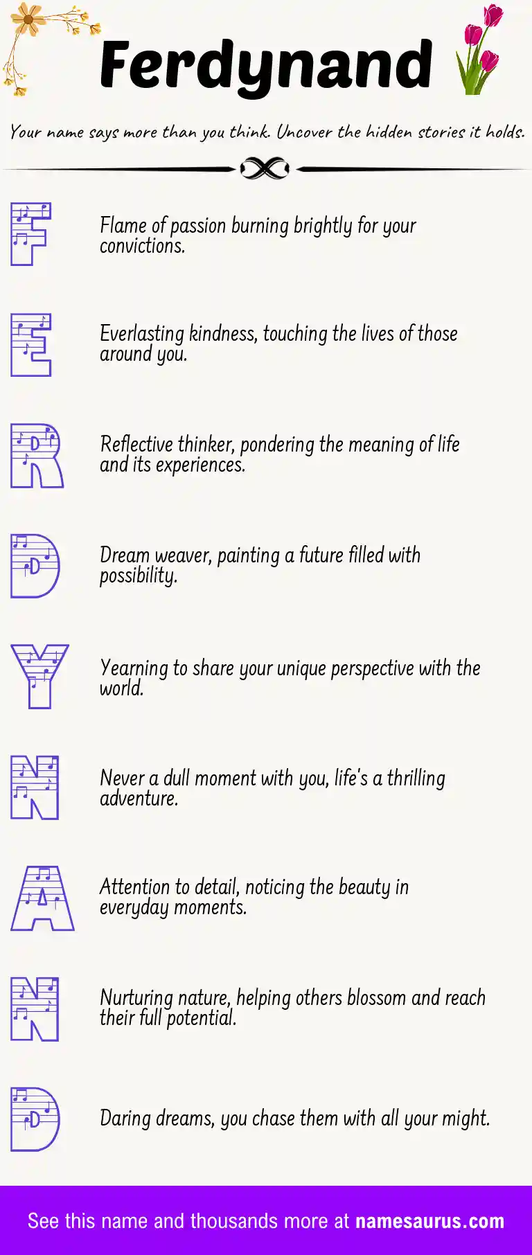 Acrostic poem about Ferdynand.