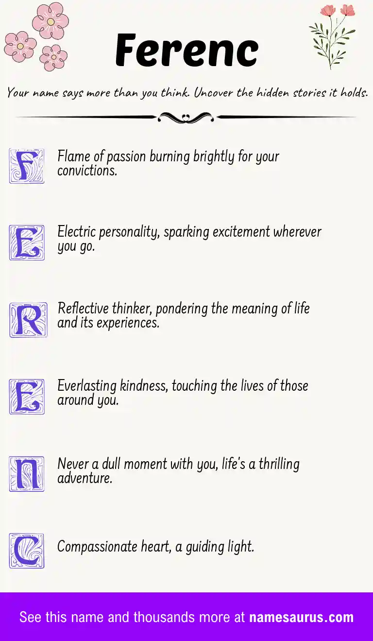Acrostic poem about Ferenc.