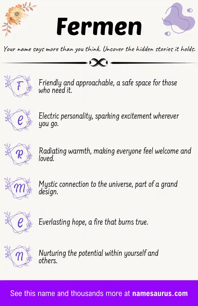 Acrostic poem about Fermen.